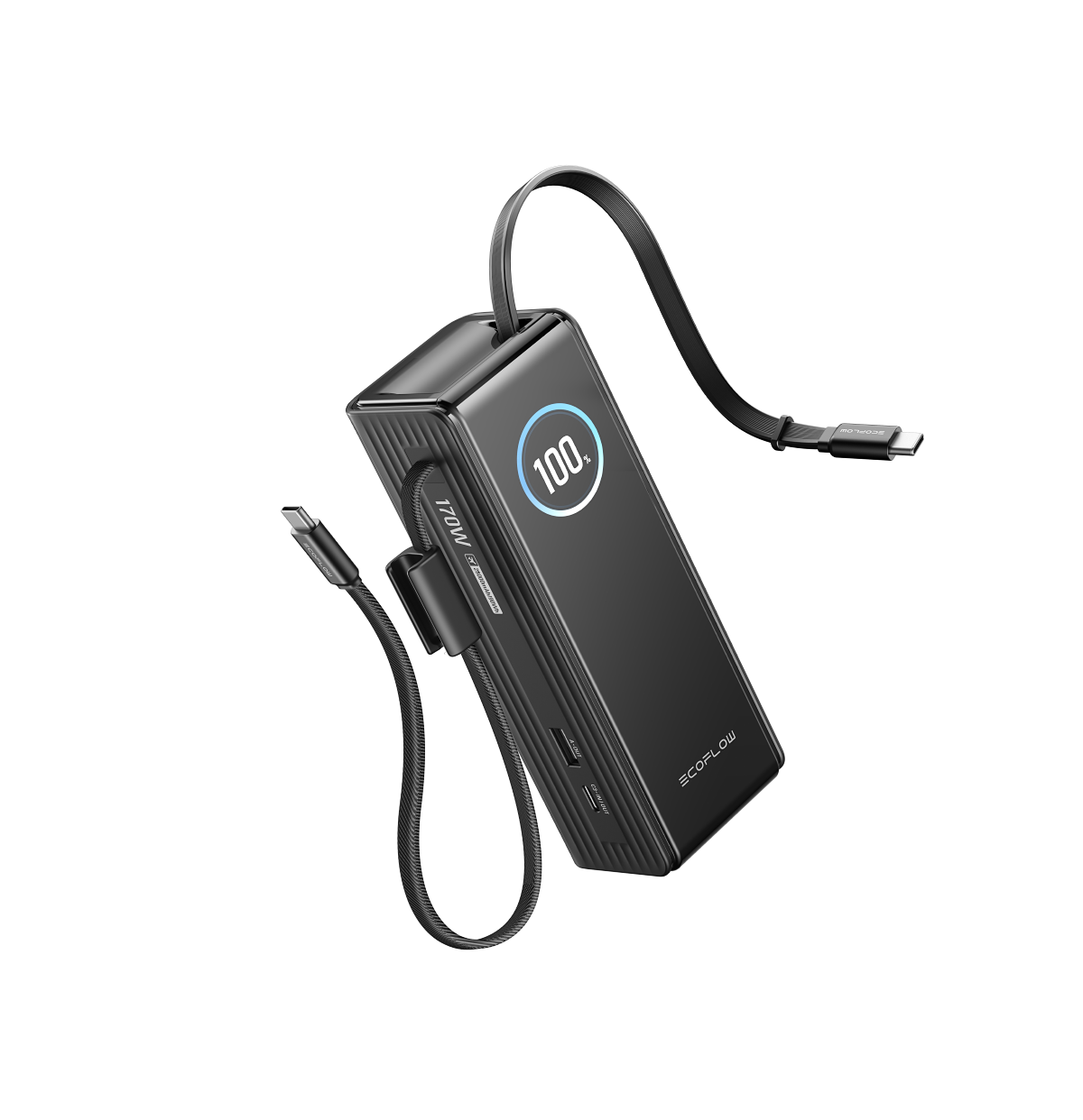 Powerbank RAPID 25K mit integriertem Kabel schwarz