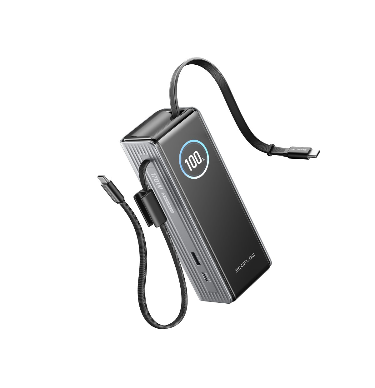 Powerbank RAPID 25K mit integriertem Kabel silber